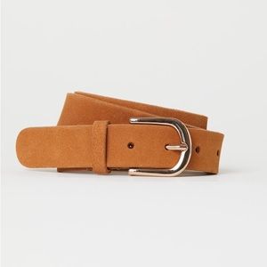 H&M brown faux suede belt, XS.